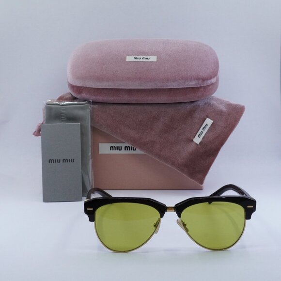 Miu Miu MU09ZS 1AB07O Aviator Sunglasses – Black main image 12